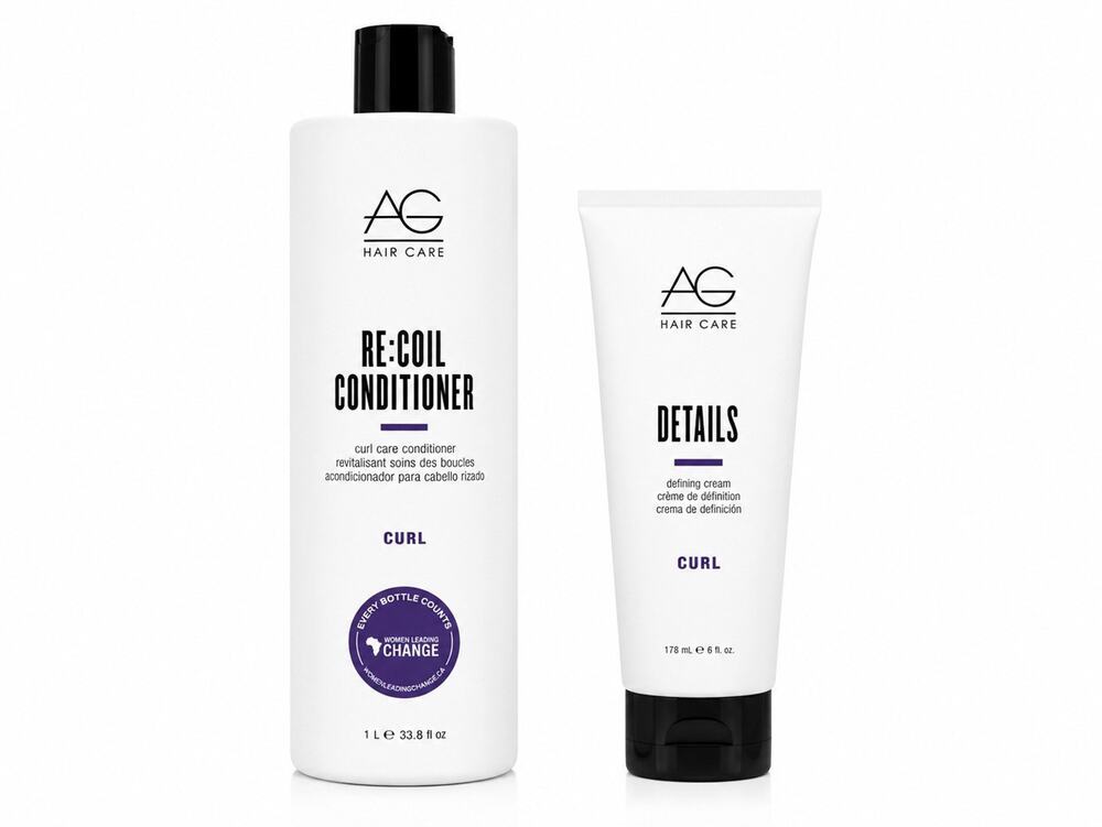 AG Hair Care Curl Set Re:Coil Conditioner 1L & Details Defining Cream 178ml